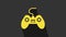 Yellow Gamepad icon isolated on grey background. Game controller. 4K Video motion graphic animation