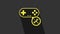 Yellow Gamepad with screwdriver and wrench icon isolated on grey background. Adjusting, service, setting, maintenance