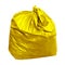 Yellow garbage bag with concept the color of yellow garbage bags is recyclable waste isolated on white background