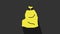 Yellow Garbage bag icon isolated on grey background. 4K Video motion graphic animation