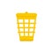 Yellow garbage basket icon, flat style
