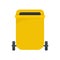 Yellow garbage can icon, flat style