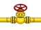 Yellow gas pipe with red valve pop art vector