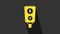 Yellow Gauge scale icon isolated on grey background. Satisfaction, temperature, manometer, risk, rating, performance