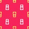 Yellow Gauge scale icon isolated seamless pattern on red background. Satisfaction, temperature, manometer, risk, rating,