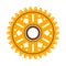 Yellow gear wheel or cog