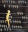 Yellow gecko on the abacus