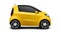 Yellow Generic Compact Small Car On White Background
