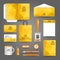 Yellow geometric technology business stationery