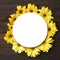 Yellow gerber a flowers round frame