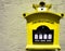 Yellow German mail box