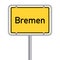 Yellow German Street Sign City Bremen