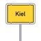 Yellow German Street Sign - Landeshauptstadt Kiel