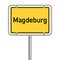 Yellow German Street Sign - Landeshauptstadt Magdeburg