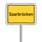 Yellow german Street Sign - Landeshauptstadt SaarbrÃ¼cken