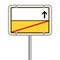 Yellow german Street sign - Ortsschild - Ortsausgangsschild ohne Text. Isoliert Vektor Eps10.