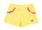 Yellow girl shorts with heart.