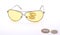 Yellow glasses and coins