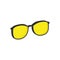 Yellow Glasses, Eyeglasses symbol. Flat Isometric Icon or Logo.