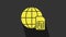 Yellow Globe 5G Sim Card icon isolated on grey background. Mobile and wireless communication technologies. Network chip