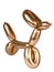 Yellow gold balloon helium dog isolated on the white