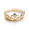 Yellow Gold Crown Ring - Rococo-inspired Design With Childlike Innocence And Charm