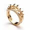 Yellow Gold Crown Ring Set With Diamonds - Inspired By Hiroshi Nagai