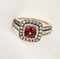 Yellow Gold Garnet Ring with Diamonds