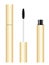 Yellow gold mascara tube with brush