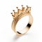 Yellow Gold Queen Crown Ring - Exquisite Precision And Majestic Detail