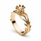 Yellow Gold Ring With Rococo-inspired Leaf Details