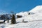 Yellow gondolas in ski resort Serfaus Fiss Ladis in Austria with