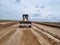 Yellow grader machinery