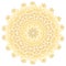 Yellow gradient mandala ornament. Vector isolated ethnic decoration