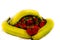 Yellow and green banana`s holding strawberry,s