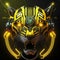 Yellow, Green, Blue and Black Neon Cyborg Tiger Robotic Illustration, Generative AI