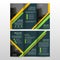 Yellow Green business trifold Leaflet Brochure Flyer report template vector minimal flat design set, abstract three fold