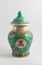 Yellow and green china vase ornament