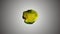 Yellow green dark 3d liquid animation on white background