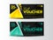 Yellow and green Discount Voucher template, coupon design,ticket,cards design,polygon background