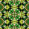 Yellow and green modern kaleidoscope pattern, seamless abstract background