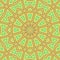 Yellow and green summer arabesque mandala with ornamental mosaic effect of element