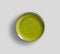 Yellow Green Swirl Melamine Plate with light gray background