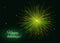 Yellow green vector fireworks greeting, place for text