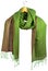 Yellow-green women\'s silk scarf on hanger