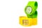 Yellow and green wrist watch