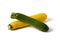 Yellow and green zucchini isolated