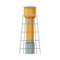 Yellow And Grey Storage Tank With Ladder For Water Flat Vector Illustration