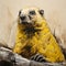 Yellow Ground Marmot: Speedpainting In High-contrast Realism