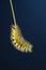 Yellow hairy caterpillar hang down